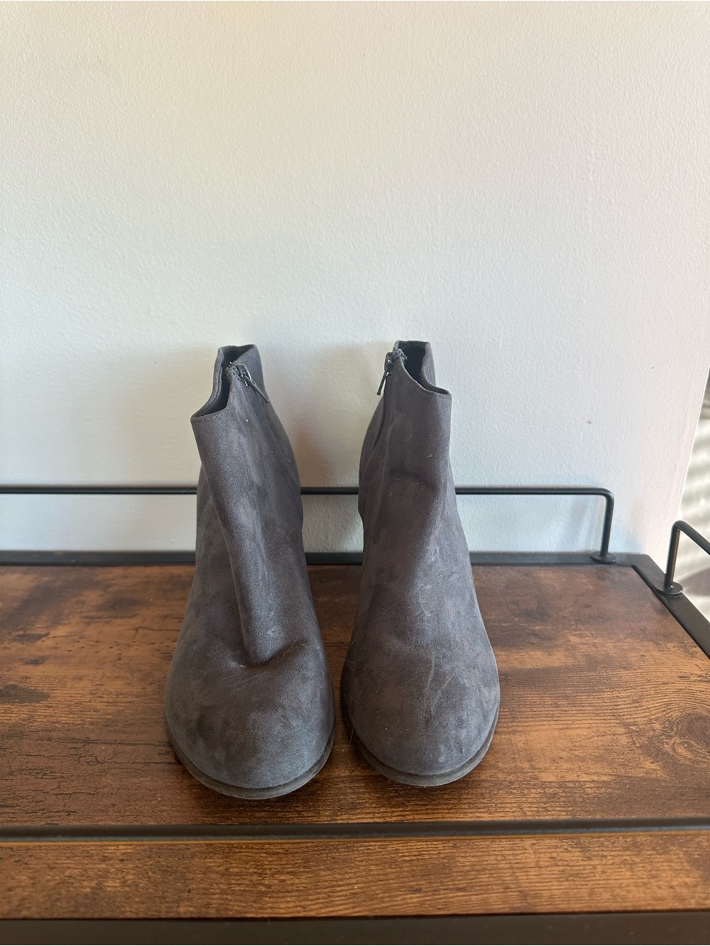 Old Navy Gray Suede Ankle Booties